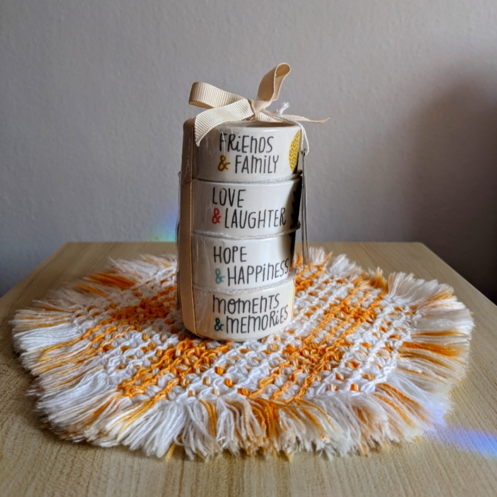 NWT wrapped gift Hallmark tea light holders friends family love laughter hope